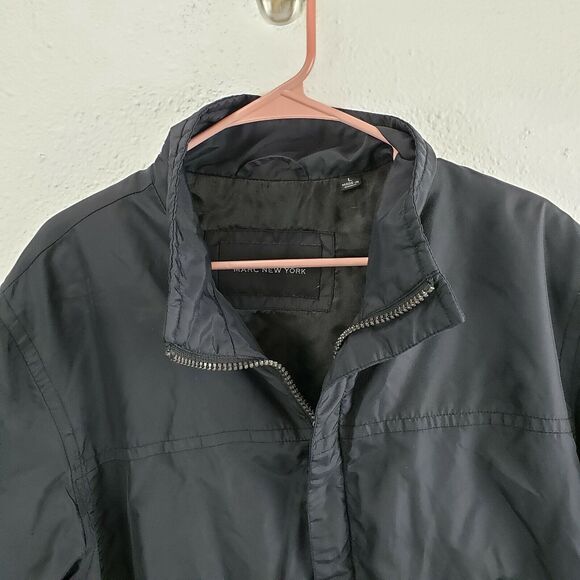 Marc New York Mens Black Nylon Full Zip Long Sleeve Bomber‎ Jacket Size Large - Picture 3 of 8